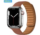 Leather Link for Apple Watch Band 45mm 41mm 40mm 44mm 49mm Original Magnetic Loop Bracelet IWatch Series 8 Ultra 3 SE 6 7 Strap