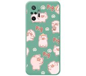 Tumundosmartphone Funda Silicona Líquida Verde para Xiaomi Redmi Note 10 Pro diseño Cerdos Dibujos