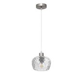 FABRILAMP Colgante Estela 1xe27 Cromo 13x13 Cm Tulipa Cristal Transparente - Diseño Moderno
