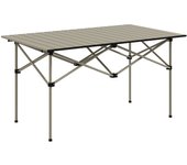 Outsunny Mesa Plegable Camping de Aluminio 95x55x50 cm con Tapa Enrollable y Bolsa de Transporte Mesa de Picnic Portátil Ligera para Acampar Senderismo Playa Caqui
