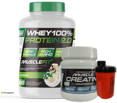 Pack WHEY 2kg + Creatina Creapure 300g + Shaker (regalo) -  MuscleFit │MUSCLEVIP│MAS MUSCULOS