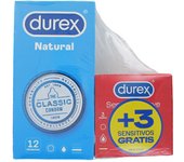 Durex  Natural plus easy on 12 unids + 3 SENSITIVOS DE REGALO