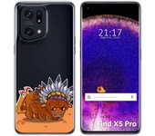 Funda Silicona Transparente para Oppo Find X5 Pro 5G diseño Bufalo Dibujos