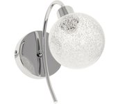 Lámpara de pared VITA 1xG9 L.10xAn.23xAl.20cm cromo con bola de cristal transparente
