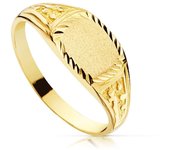 Inmaculada Romero Sello Oro 18k Cadete Hueco Pulido Centro Oval Rectangular 8mm Niño