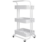 Carro de Almacenamiento Carrito Auxiliar con Ruedas Carro Cocina Carro Servicio Carrito Metalico con Ruedas 3 Niveles Carro Rodante Carro Organizador para Dormitorio Baño Oficina,Carrito de cocina o multiuso de tres niveles con rueda (FRUTA-002 1690 2090)