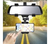 Rearview Mirror Phone Holder for Car 360-Dgree Rotating Car Phone Mount Universal 4-7 Inch Smartphone Holder for AR Navigation
