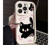 Cute Black Cat TPU Phone Case for iPhone 16 15 Pro Max 14 13 12 Mini 11 Pro XS XR 7 8 Plus  Shockproof Screen Protector Cover