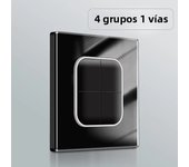Wallpad 1 2 3 4 Gang Wall Light Switch 1 2 Way Black Glass Impulse Momentary Switch LED Indicator