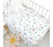 Manta De Muselina Para Bebé Recién Nacido 110*120cm Doble Capa Algodón Suave Abrazadera De Baño Para Cuna Y Carrito De Bebé