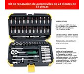 Socket Wrench Set, 53PCS 1/4 Inch Ratcheting Wrench Set & Extension Bar Gimbal Slide Bar Sockets,for Automotive Repair Home Use