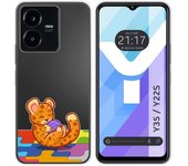 Funda Silicona Transparente para Vivo Y35 / Y22s diseño Leopardo Dibujos