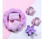 6Pcs Fashion Microfiber Washing Wristbands Scrunchies Puffy Headband Spa Bubble Headband for Washing Face Makeup Shower Skincare