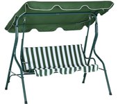 Outsunny Columpio de Jardín de 2-3 Plazas Balancín de Exterior con Toldo Ajustable en Ángulo Impermeable y Marco de Acero para Patio Balcón 170x110x153 cm