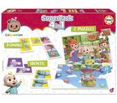 Cocomelón superpack 4 juegos en 1 Dominó Identic y 2 puzzles edad +36 meses EB91402
