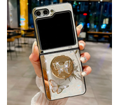 Luxury Glitter Phone Case for Samsung Galaxy Z Flip 5 4 3 Flip5 Flip4 Flip3 5G Zflip5 Girl Woman Ring Stand Holder Back Cover