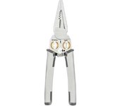Alicates pelacables multifunción 7 en 1, pelacables con función de medición de electricidad, herramienta pelacables profesional, alicates eléctricos para pelar, cortar y engarzar, color blanco
