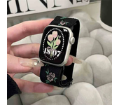 Retro Flower Strap For Apple Watch Band 49mm 40mm 44mm 45mm 41mm 38 42mm Elastic Nylon Band For iWatch Serie 3 4 5 6 SE 7 8