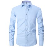 M~6XL Men's French Cuff Dress Shirt White Long Sleeve Social Male Shirts Regular Fit Party Dinner Wedding Cufflinks Formal Shirt