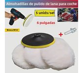 5Pcs Wool Car Polishing Pad Set For Polisher Machine Waxing Polishing Buffing Auto Paint Care Polisher Pads 3/4/5/6/7 Inch