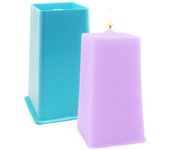 Molde para Velas Cuadradas | Fabricado en Polipropileno Resistente | Ideal para Velas Artesanales | Con Orificio para Mecha | Instrucciones de Uso Incluidas
