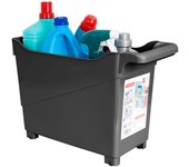 Plastic Forte - Cesta Organizadora con Ruedas Nº 3. Ideal Bajo Fregadero. Grafito