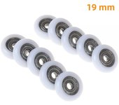 10Pc Shower Door Roller Runner Wheel Replacement White Shower Room Pulley 19-25mm Wheel Diameter For Household Shower Enclosures