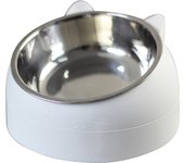 Stainless Cat Bowls Non-slip Base Pets Puppy Cats Food Drink Water Feeder Neck Protection Dish Pet Bowl 200ml 15 Degrees Tilted