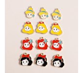 10pcs Cute Cartoon Girls Princess Charms for Making Earring Necklace Keychain Pendant DIY Fashion Jewelry Accessories