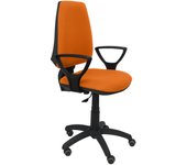 Silla de Oficina Ergonómica Piqueras Y Crespo BALI Naranja con Brazos Fijos y Ruedas de Parqué