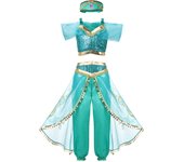 Princess Dress of Birthday Party Carnival Cosplay Girls Costume Top+Pants+Headband Clothing Pants Set 2PCS
