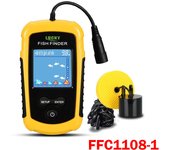 LUCKY Rechargeable Fish Finder FF1108-1CWLA/CT Wireless Sonar Sensor Fishing Finder Color Display Max 45M Water Depth
