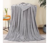 MANTA FRANELA RAYITAS GRIS HM841161 FIJALO
