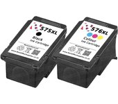 pack 2 Tintas Compatibles para Canon PG575XL + CL576XL para Pixma TR4750i, TR4751i, TS3550i, TS3551i PG-575XL + CL-576XL