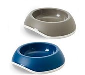 Ibañez Comedero-bebedero Delice para Perros y Gatos de Plástico Antideslizante y Fácil de Limpiar en Visón o Azul Oscuro