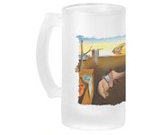 MERCHANDMANIA JARRA CERVEZA CRISTAL cuadro la persistencia de la memoria Salvador Dalí pintor esmerilada esmerilado 500ml