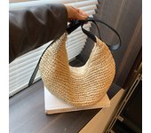 Forest Lazy Style Crossbody Bag Bohemian Handmade Grass Woven Bag Leisure Vacation Beach Women's Woven Dumpling Bun