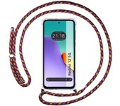 Funda Colgante Transparente para Xiaomi Redmi 12 5G con Cordon Rosa / Dorado