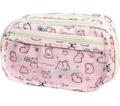 Cartoon Pink Capybara Pencil Storage Bag Kawaii Pencil Box Large Capacity Pencil Case School Stationery Case Makeup Bag