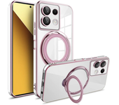 Plating Case for Redmi Note 13 Pro Plus 4G 5G Xiaomi Poco X6 Pro X6 13T Magsafe Transparent Ring Wireless Charge Magnetic Cover