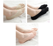 Women Summer Five-finger Socks Female Ultrathin Sock Funny Toe Invisible Sokken With Silicone Anti-skid Breathable Anti-friction