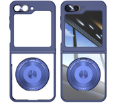 Magnetic Rotate Holder Clear Phone Case for Samsung Galaxy Z Flip 6 5 Flip6 Flip5 5G Transparent Protection Shockproof Cover