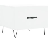 vidaXL Mesa de centro madera de ingeniería 50x50x40 cm Blanco, Negro, Blanco brillante Mesita de Salón o Comedor o Auxiliar Mesa de Café Meuble Salón