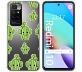 Funda Silicona Transparente para Xiaomi Redmi 10 (2021/2022) diseño Cactus Dibujos