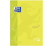 Oxford, Recambio encolado hojas cuadriculadas, TamaÃ±o A4+, 80 Hojas con CuadrÃ­cula 5 x 5, 90 gr, Touch, Color Lima