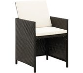VidaXL Conjunto de jardín Huanchaco 2 sillones + taburetes ratán PE