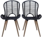 VidaXL Pack de 4 sillas de comedor Oreo ratán 85x48x64 cm