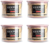 Plastic Forte - Juego de 4 Botes de Cocina Keeper Family 0.5L Ideal Despensa. Rosa