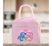Stitch & Angel Lunch Bag, Portable Lunch Box Storage Bag, Foldable Insulated Cooler Handbag,Perfect For Office School Picnic