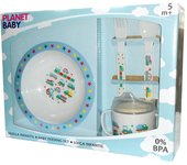 Vajilla infantil melamina 4 piezas azul